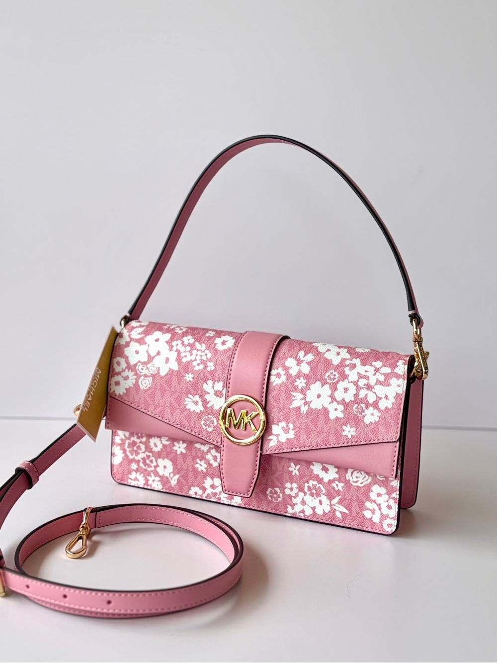 Michael Kors Greenwich Medium Printed Signature Logo Convertible Shoulder Bag